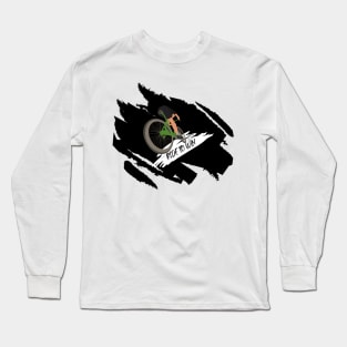 black white green brown ride to win bike bicycle t-shirt design concept dress cloth costume Long Sleeve T-Shirt